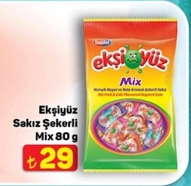Ekşiyüz Sakız Şekerli Mix 80G