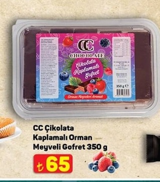 Cc Çikolata Kaplamalı Orman Meyveli Gofret 350G