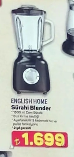 English Home Sürahi Blender 1500Ml