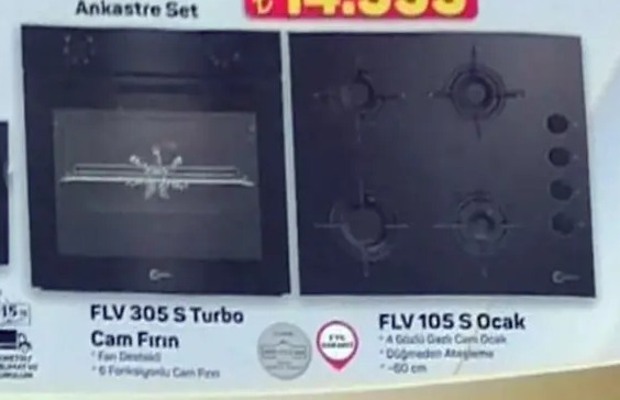 Flv 305 S Turbo Cam Fırın Ve Flv 105 S Ocak Ankastre Set
