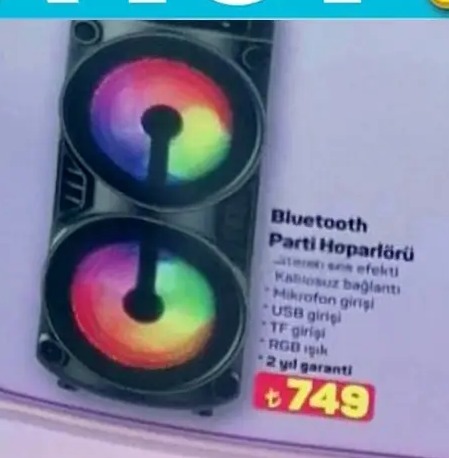 Bluetooth Parti Hoparlörü Rgb Işık