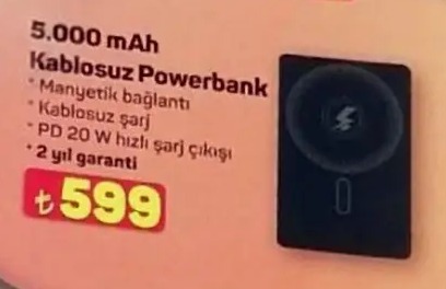 5000 Mah Kablosuz Powerbank