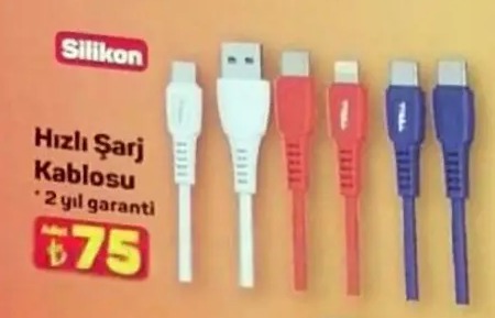Silikon Hızlı Şarj Kablosu