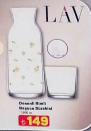 Desenli Rimli Başucu Sürahisi