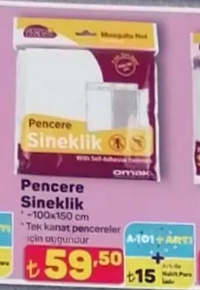 Omak Pencere Sineklik 100X150 Cm