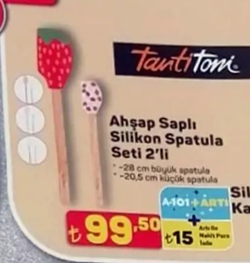 Ahşap Saplı Silikon Spatula Seti 2'Li