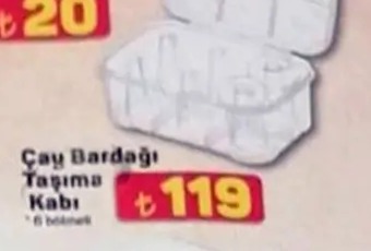 Çay Bardağı Taşıma Kabı 6 Bölmeli