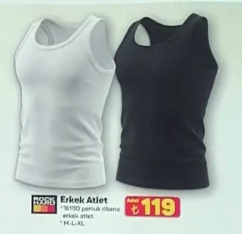Erkek Atlet %100 Pamuk Ribana Erkek Atlet M-L-Xl