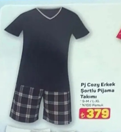 Pj Cozy Erkek Shortlu Pijama Takimi S-M-L-Xl %100 Pamuk