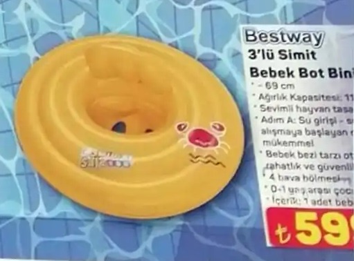 Bestway 3'Lü Simit Bebek Bot Bini'Ci