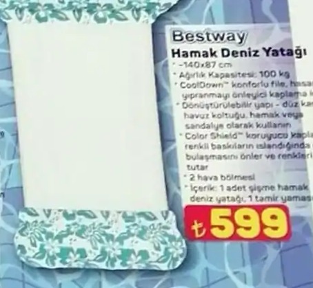 Bestway Hamak Deniz Yatagi