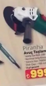 Piranha Avuç Taşlama