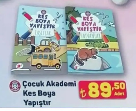 Çocuk Akademi Kes Boya Yapıstır 3 Adet