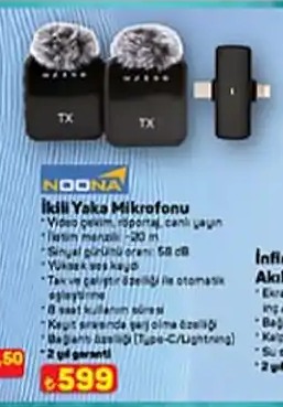 Noona İkili Yaka Mikrofonu