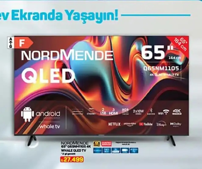 Nordmende 65" Qled Whale Tv