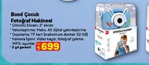Bood Çocuk Fotograf Makinesi