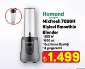 Homend Mixfresh 7026H Kişisel Smoothie Blender