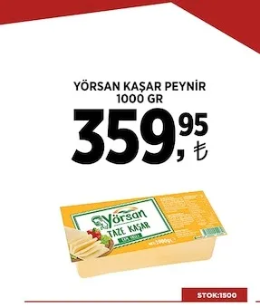 Yörsan Kaşar Peynir 1000 Gr