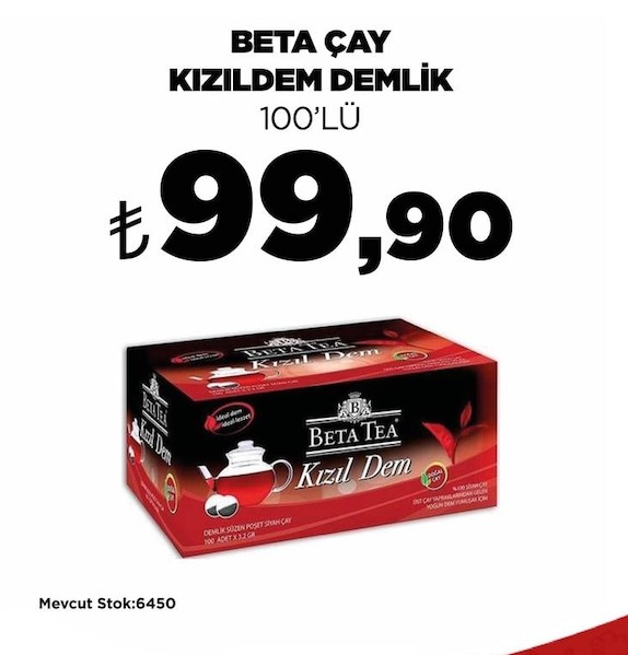 Beta Çay Kizildem Demlik 100'Lü