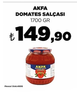 Akfa Domates Salçası 1700 Gr