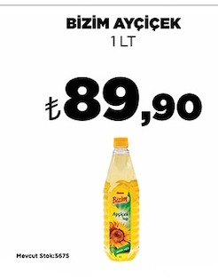 Bizim Ayçiçek Yağı 1 Lt