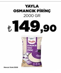 Yaylı Osmancik Pirinç 2000 Gr