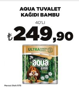 Aqua Tuvalet Kağıdı Bambu 40'Lı