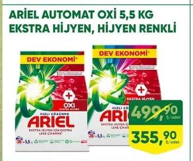 Ariel Automat Oxi 5,5 Kg Ekstra Hijyen, Hijyen Renkli