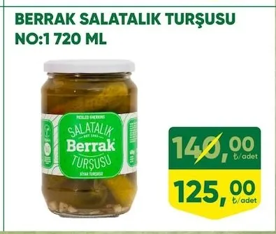 Berrak Salatalık Turşusu No:1 720 Ml