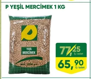 P Yeşil Mercimek 1 Kg