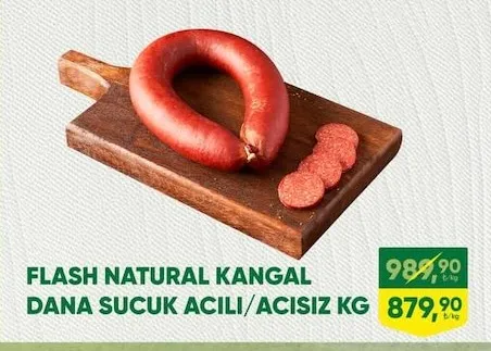 Flash Natural Kangal Dana Sucuk Acili/Acisiz Kg