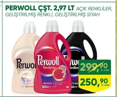 Perwoll Çst. 2.97 Lt Açık Renkliler, Geliştirilmiş Renkli, Geliştirilmiş Siyah