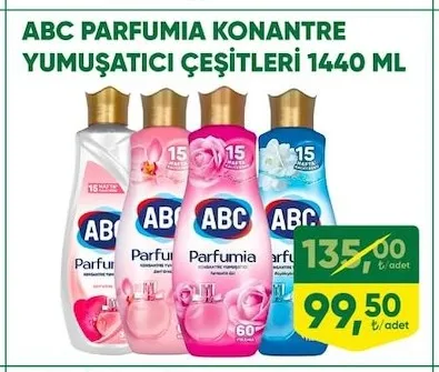 Abc Parfumia Konsantre Yumuşatıcı Çeşitleri 1440 Ml