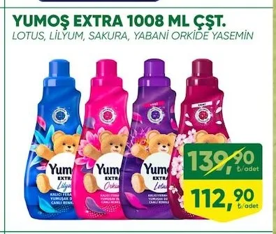 Yumoş Extra 1008 Ml Çst. Lotus, Lilyum, Sakura, Yabani Orkide Yasemin