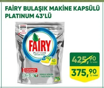 Fairy Bulaşık Makine Kapsülü Platinum 43'Lü