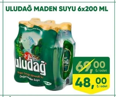 Uludağ Maden Suyu 6X200 Ml
