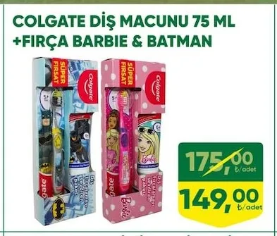 Colgate Diş Macunu 75 Ml + Fırça Barbie & Batman