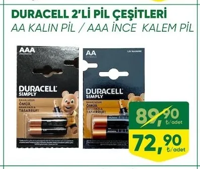 Duracell 2'Li Pil Çeşitleri