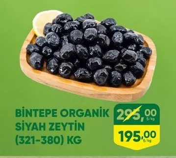 Bintepe Organik Siyah Zeytin (321-380) Kg