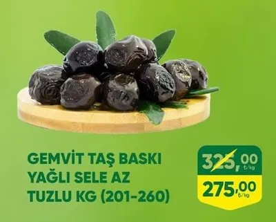 Gemvit Taş Baskı Yağlı Sele Az Tuzlu Kg (201-260)