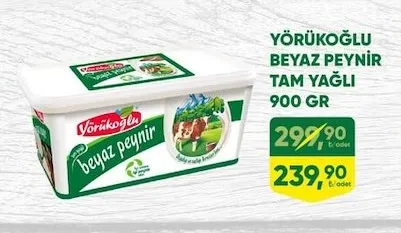 Yörükoğlu Beyaz Peynir Tam Yağlı 900 Gr