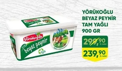 Yörükoğlu Beyaz Peynir Tam Yağlı 900 Gr