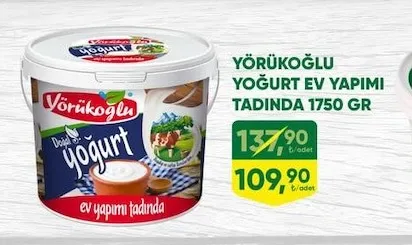 Yörükoğlu Yoğurt Ev Yapımı Tadında 1750 Gr