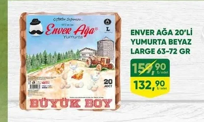 Enver Ağa 20'Li Yumurta Beyaz Large 63-72 Gr