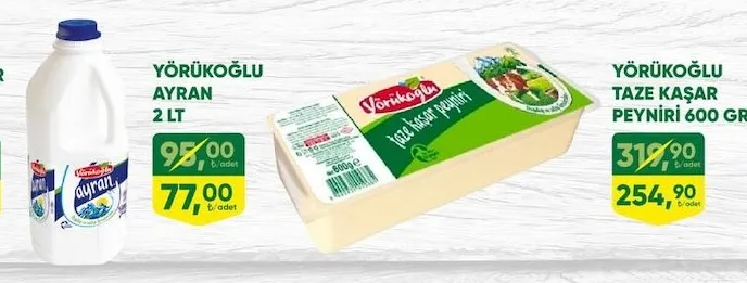 Yörükoğlu Taze Kaşar Peyniri 600 Gr