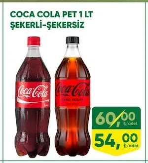 Coca Cola Pet 1 Lt Şekerli-Şekersiz