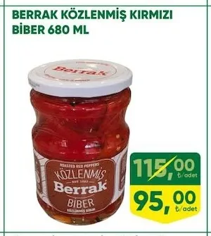 Berrak Közlenmiş Kirmizi Biber 680 Ml