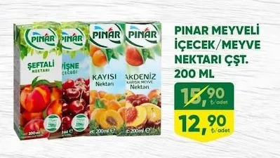 Pınar Meyveli İçecek/Meyve Nektari Çşt. 200 Ml