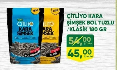 Çitliyo Kara Şimşek Bol Tuzlu / Klasik 180 Gr