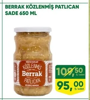 Berrak Közlenmiş Patlıcan Sade 650 Ml